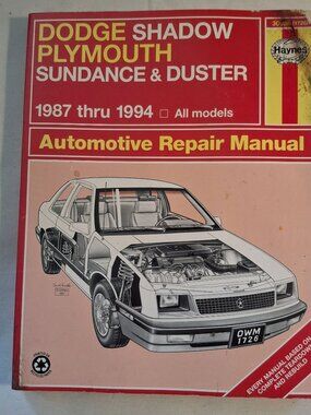 Dodge Shadow & Plymouth Sundance/Duster Automotive Repair Manual 1987-1994 All M